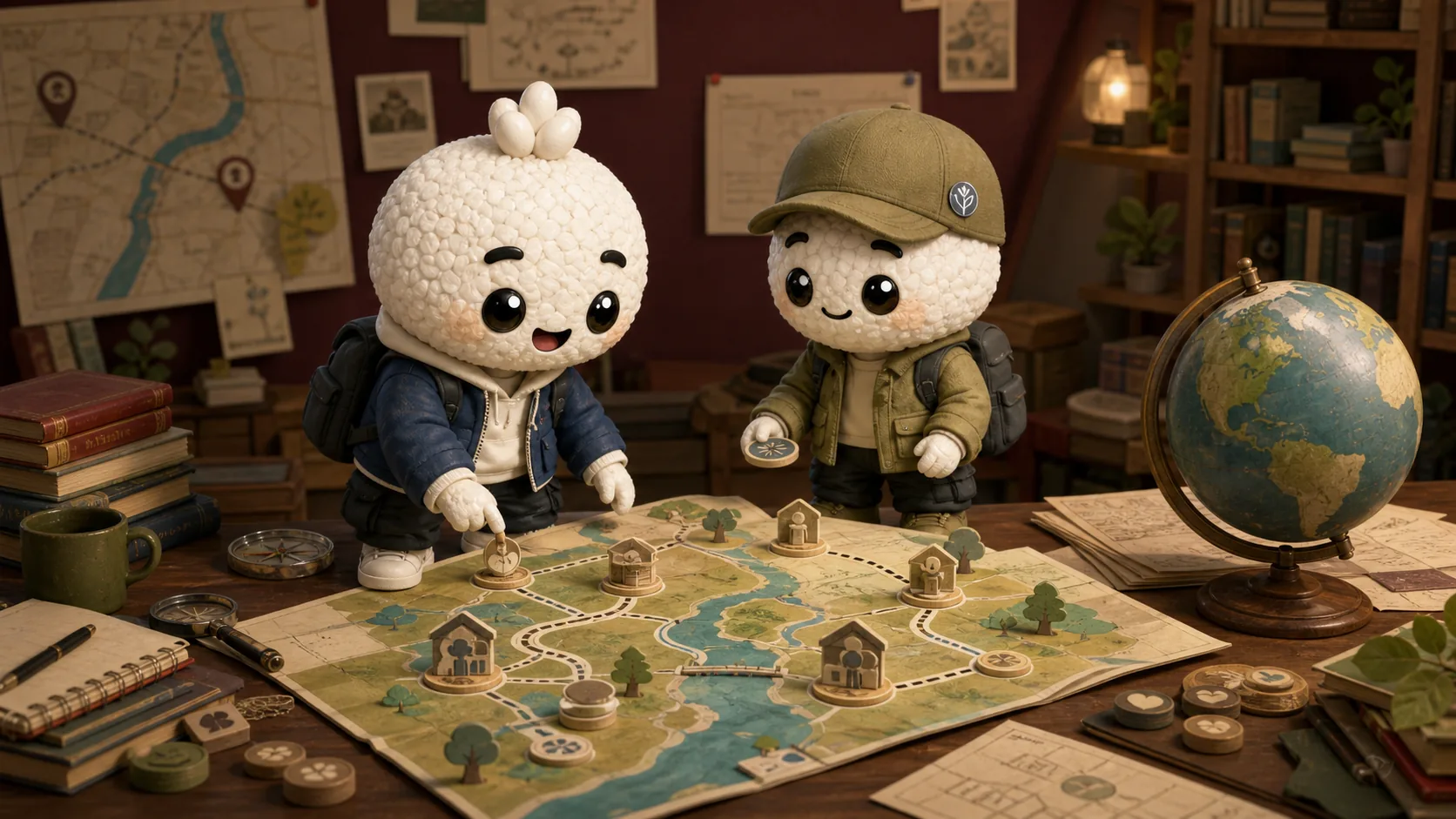 Rais and Bryce work together in the warm OnTheRice mission atelier.